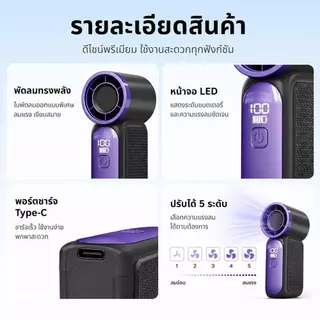 【Flash Sale】 Mini Fan พัดลมมือถือ 10000rpm พัดลมพกพา ไม่มีเสียง พัดลม USB พกพา พัดลมพกพา พัดลมไร้สาย ชาร์จได้