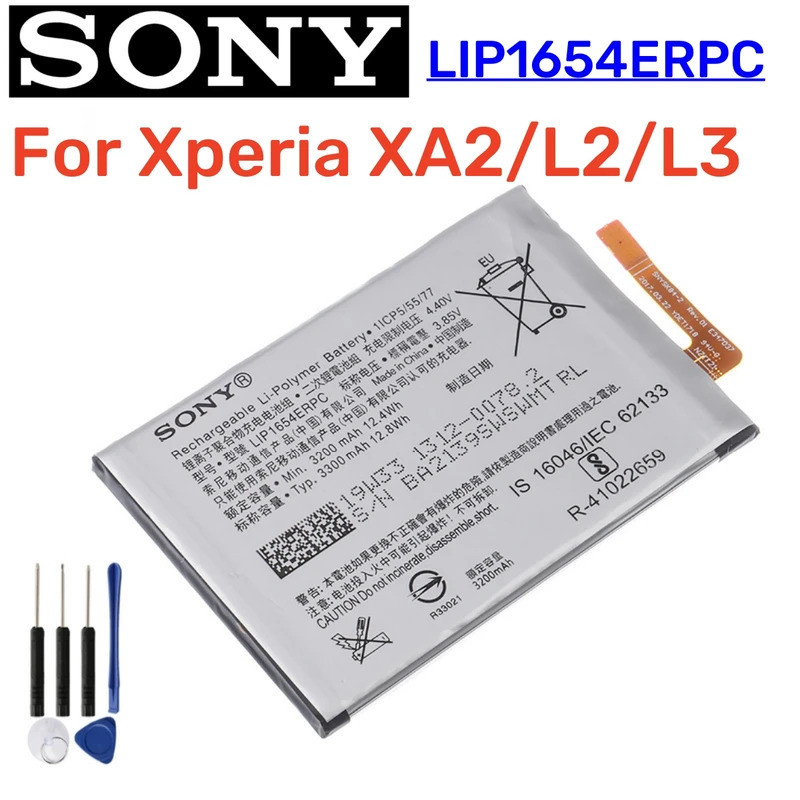 Original 3200mAh LIP1654ERPC สําหรับ Sony Xperia XA2 L2 L3 I3312 I3322 I4312 I4332 SM33 LIP1654 SNYS