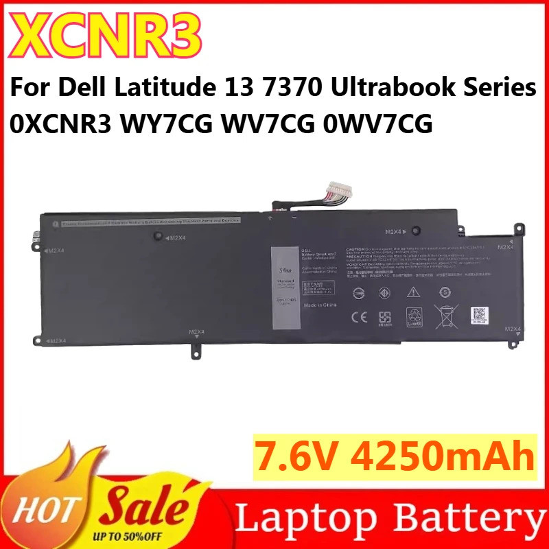 XCNR3 7.6V 4250mAh 34Wh แบตเตอรี่แล็ปท็อปสําหรับ Dell Latitude 13 7370 Ultrabook Series 0XCNR3 WY7CG