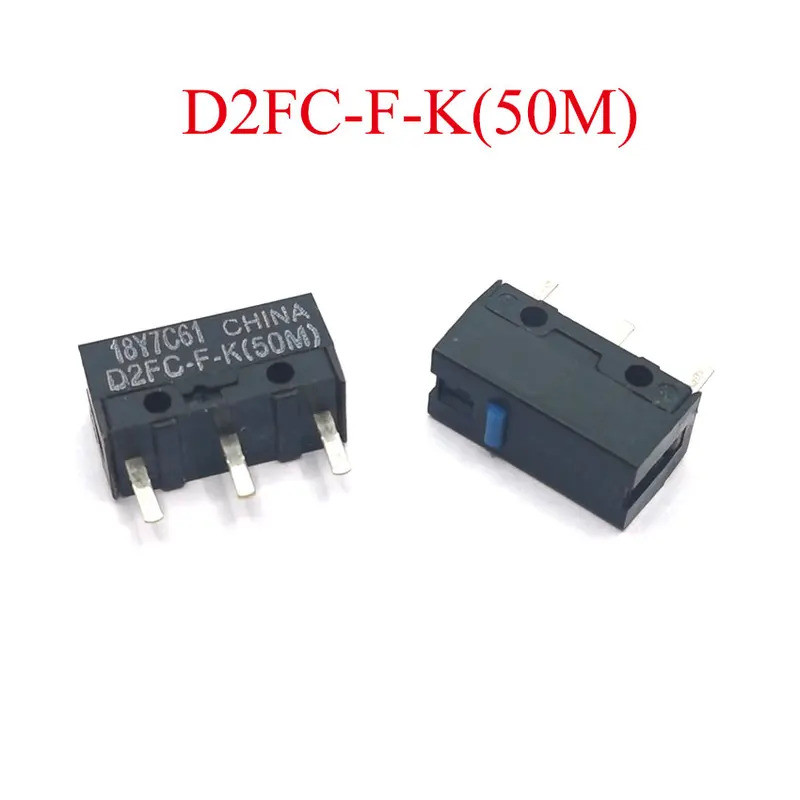 2pcs เมาส์ Micro Switch Microswitch D2FC-FK 50m ทั่วไป D2FC-F-7N 10M 20M 50 ล้านอายุการใช้งาน