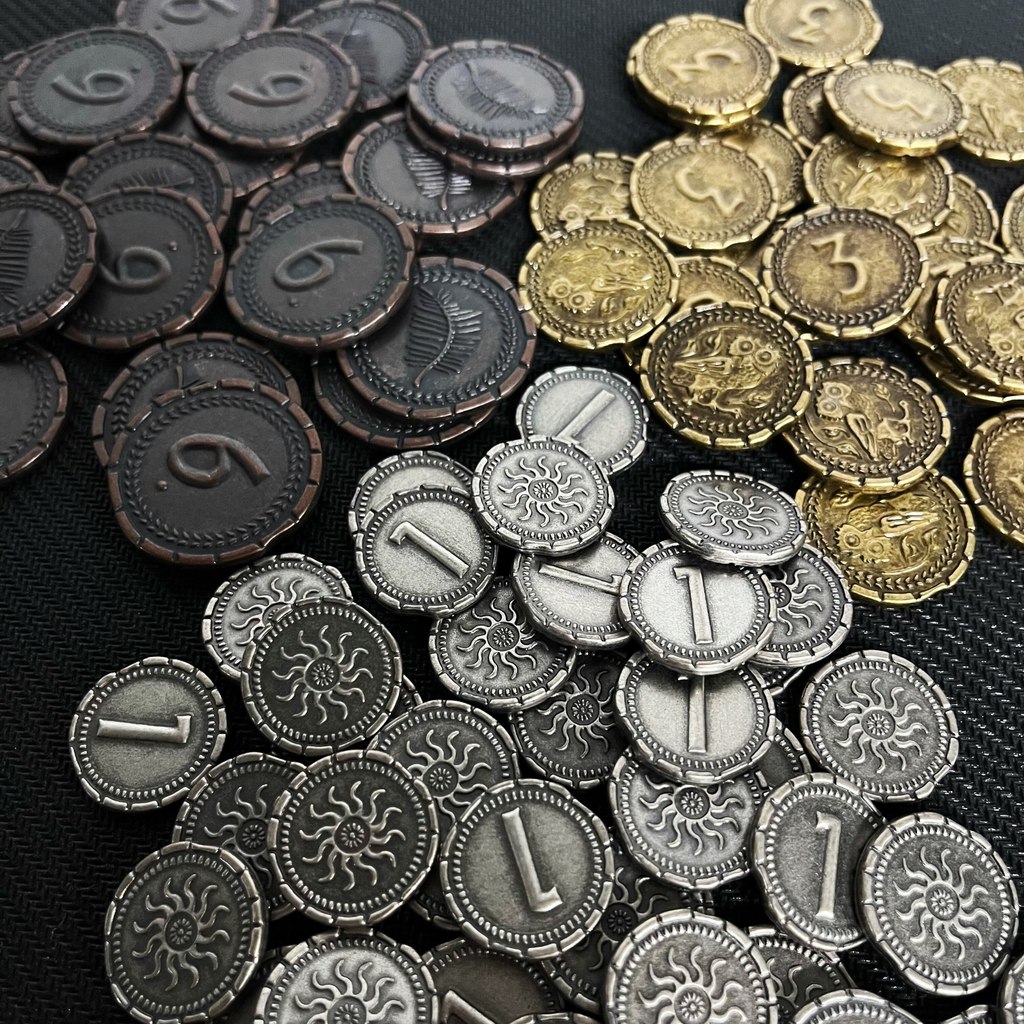 อุปกรณ์เสริมเกมกระดาน 7 Wonders เกมกระดานโลหะ TOKEN ชิป TOKEN