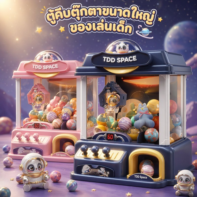 COD  เครื่องจับตุ๊กตา เครื่องจับตุ๊กตา ของเล่นเด็ก ส่งเสริมการพัฒนา มีไฟมีเสียง หยอดเหรียญ นับเวลา ของขวัญวันเกิด