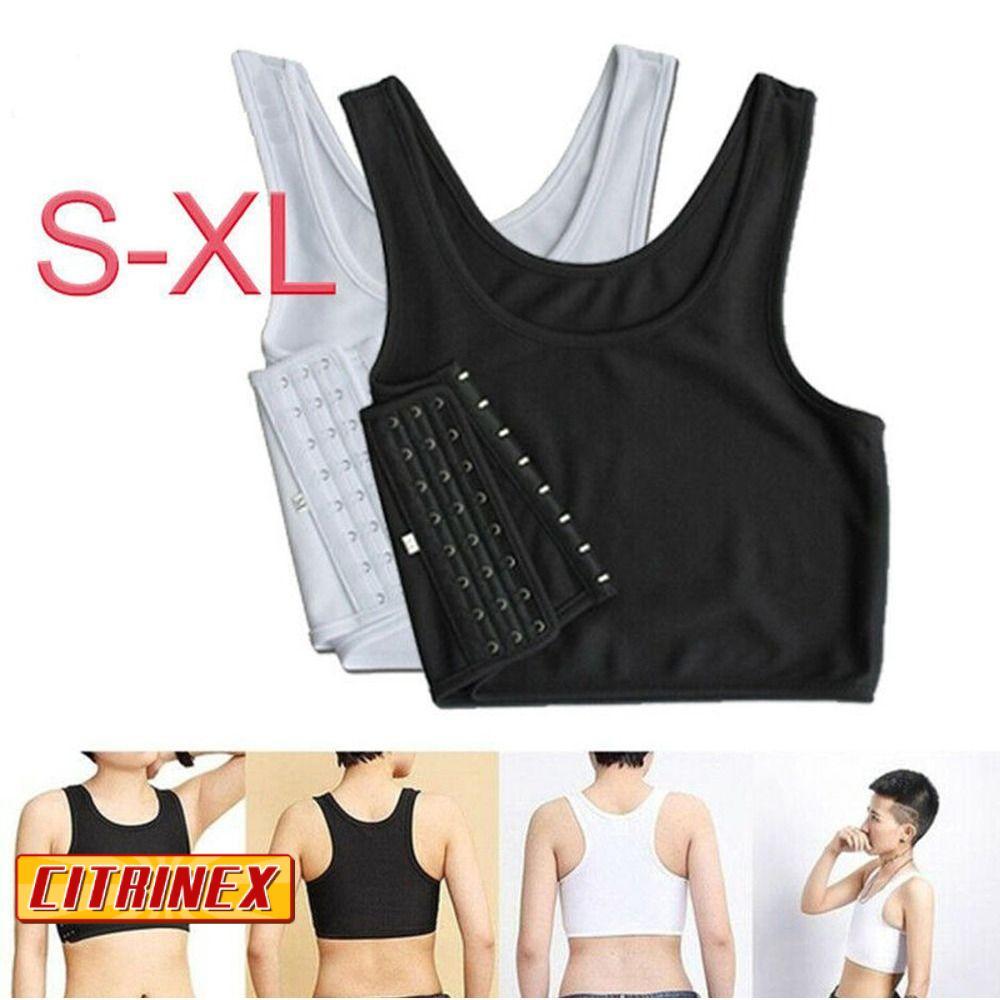 CITRINEX 1 ชิ้น Chest Shaper, เสื้อกั๊กแบนเต้านมรัดตัว Tank Tops, Trans เลสเบี้ยนเลสเบี้ยนทอม M-3XL Breast Binder