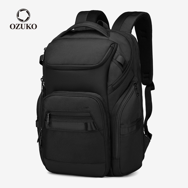 OZUKO โอซูโกะ แฟชั่นกระเป๋าเป้สะพายหลังผู้ชายมัลติฟังก์ชั่แล็ปท็อปกันน้ํากลางแจ้งเดินทางธุรกิจกระเป๋