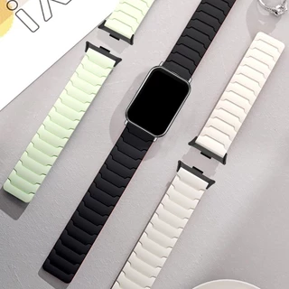สายซิลิโคนแม่เหล็ก (ไม่มีนาฬิกา) เข้ากันได้กับ Redmi Watch 6/5/4 สําหรับ Mi band 10 Pro/ 9 Pro/8 Pro สายทูโทนสําหรับชายหญิง