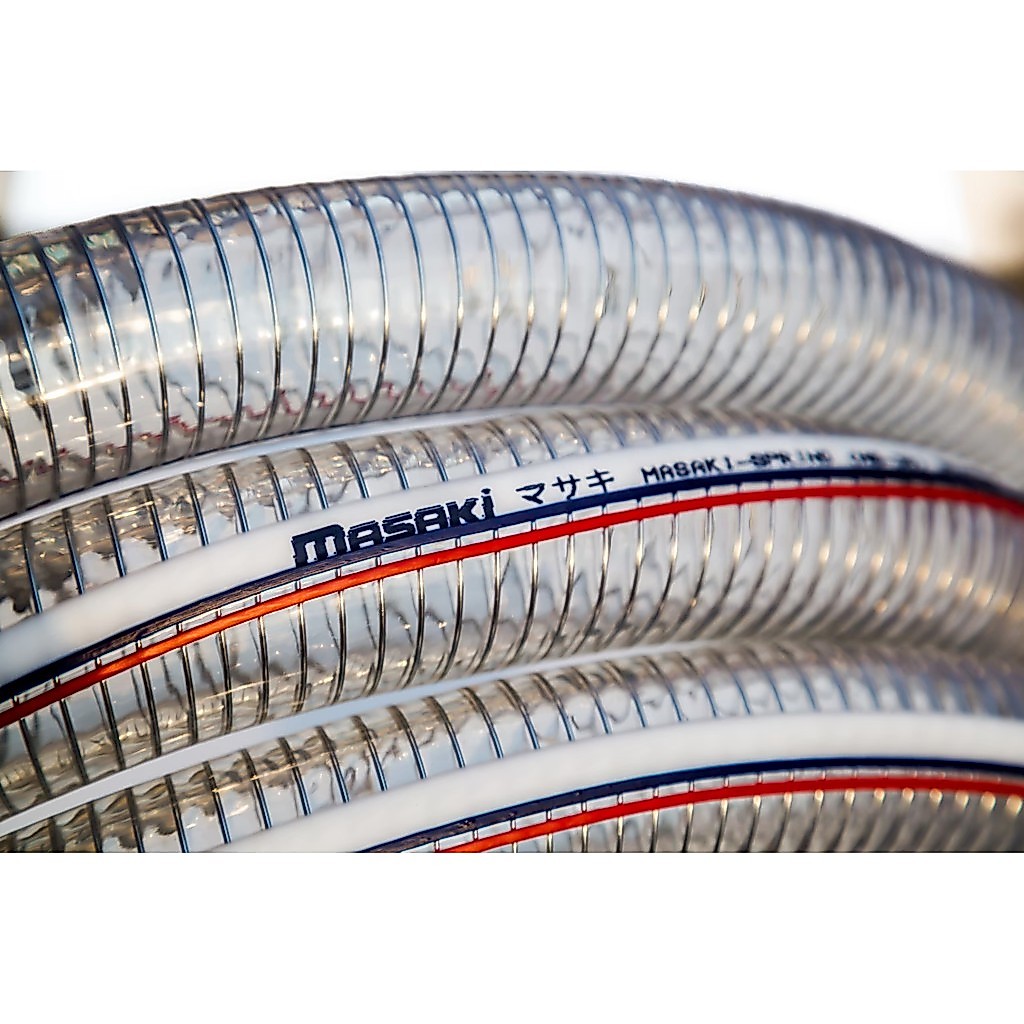 MASAKI PVC Spring hose ขนาด 2" ถึง 3“ สายพีวีซีใสไส้ลวด สายดูดพลาสติกใส สายยางใยลวด