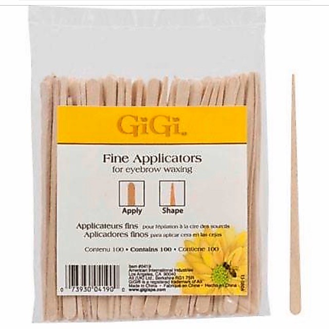 GiGi Fine Applicators / ไม้พายป้ายแว็กซ์ ใช้สำหรับคิ้ว 100 ชิ้น / GIW-0419