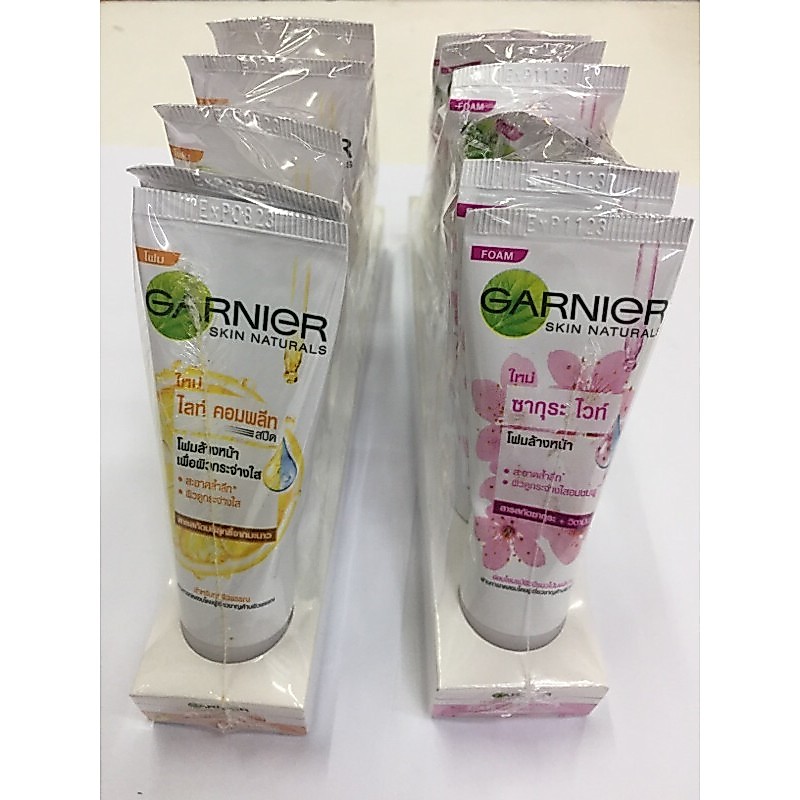 GARNIER FOAMโฟมล้างหน้ากานีเย่1แพ็คมี6หลอด15ml.(ขายยกแพ็ค)