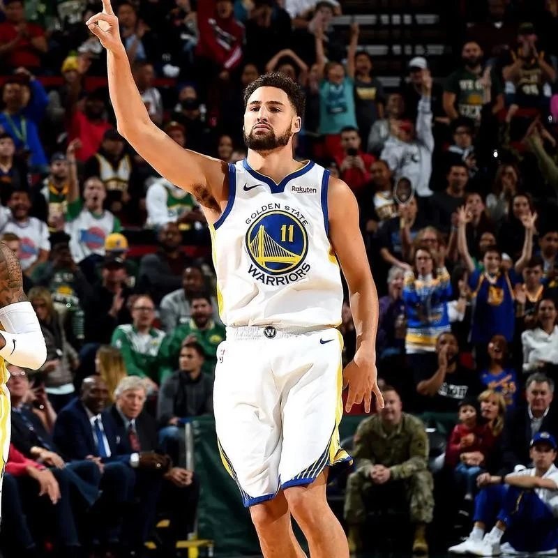 Clay Thompson Klay Thompson Klay Thompson Jersey NBA League Hot-Pressed Jersey Synchronous Light Squ