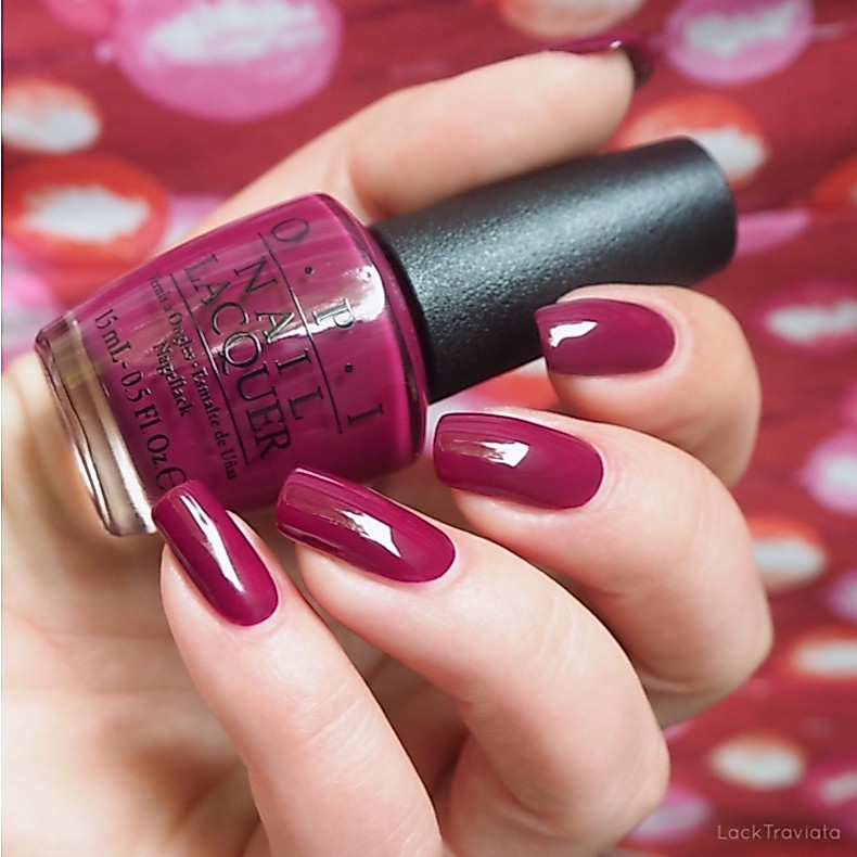 พร้อมส่ง OPI - What's the Hatter with You? ยาทาเล็บเนื้อครีม สีม่วงอมแดงสดใส ALICE Through the Looking Glass แท้ 100%