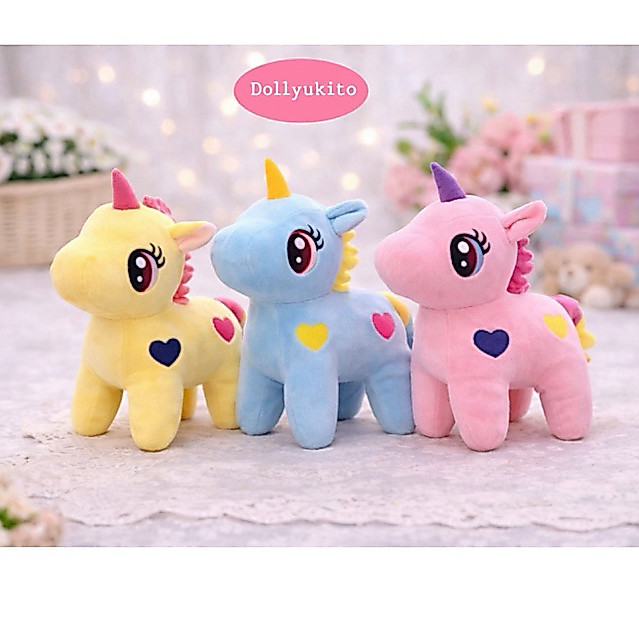 ตุ๊กตายูนิคอร์นขนเรียบนุ่ม ขนาด 20 เซนติเมตร มีเก็บเงินปลายทาง