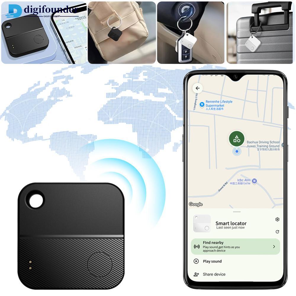 DIGIFOUNDER Square Bluetooth Tracker Google Find My Android Locator Remote Item Finder และ Tracker ส