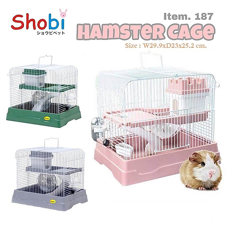 Shobi-187 กรงหนูแฮมสเตอร์ อุปกรณ์ในกรงครบ พกพาสะดวก