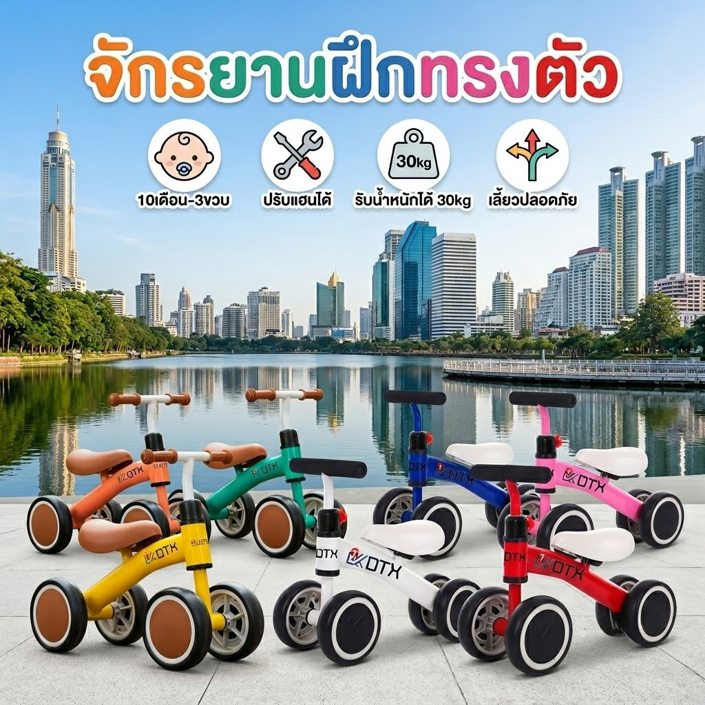 Meibaby รถบาลานซ์ รถขาไถ จักรยานสมดุล 4ล้อ จักรยานเด็ก จักรยานทรงตัว ของเล่นเด็ก