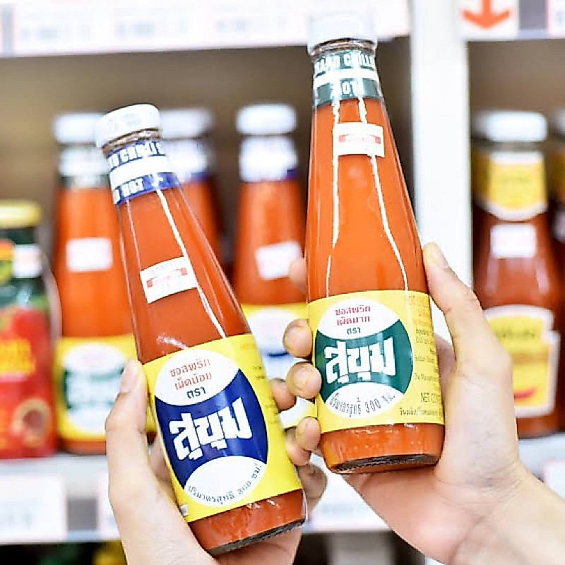 F/T สุขุม ซอสพริก3สูตร เผ็ดมาก/กลาง/น้อย ขนาด 300 กรัม sukhum chili sauce