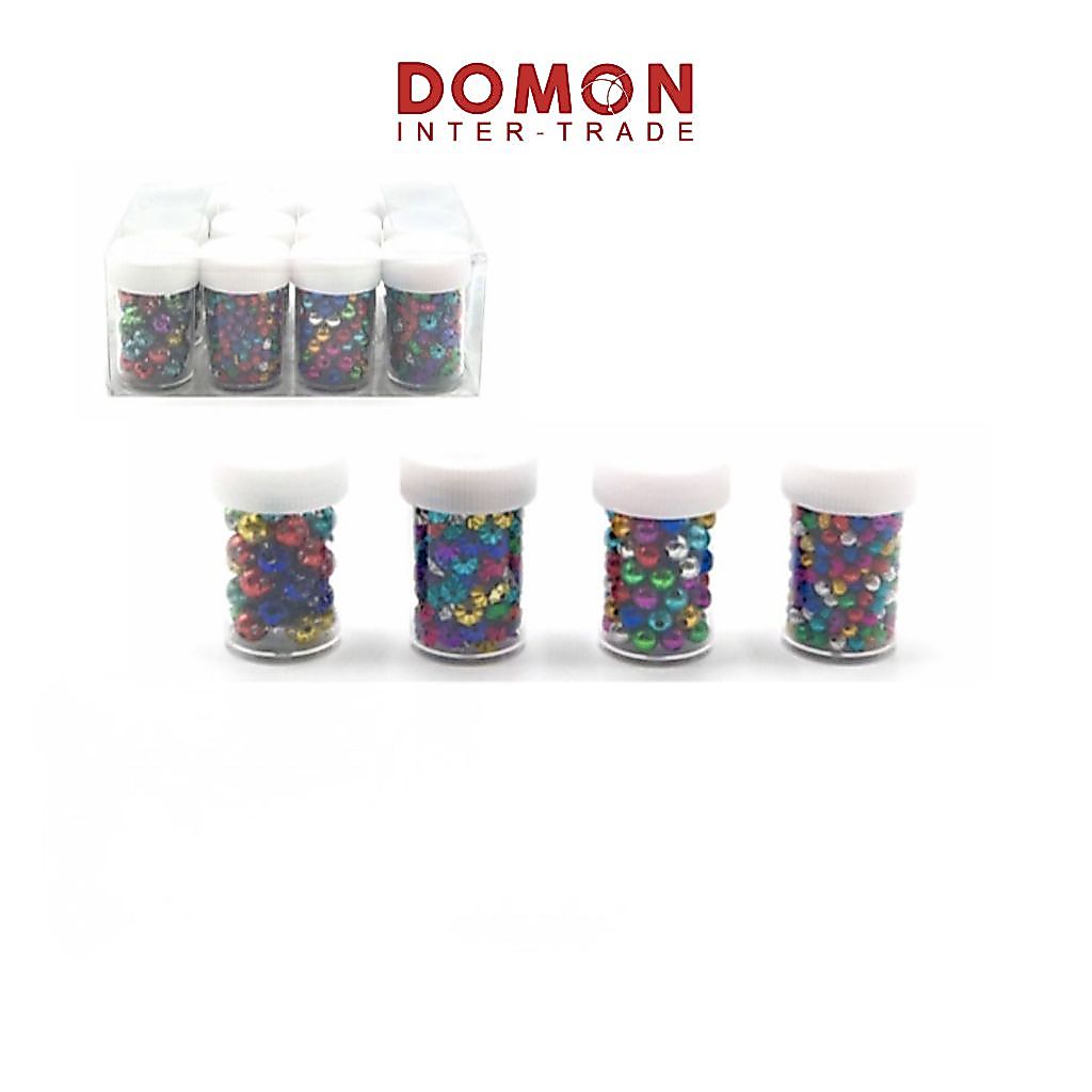 🌈 ลูกปัดแฟนซี คละแบบ (1 กล่อง 12 ขวด) งานประดิษฐ์ DIY ตกแต่งการ์ด สีสันหลากหลาย /FF-013