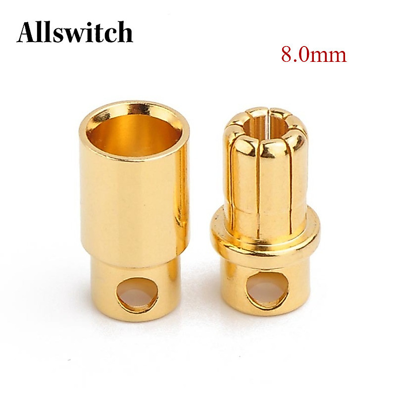 10/5/2 ชิ้น 8.0 มิลลิเมตร Gold-plated Bullet Plug High Current Banana Connector สําหรับ RC Lipo