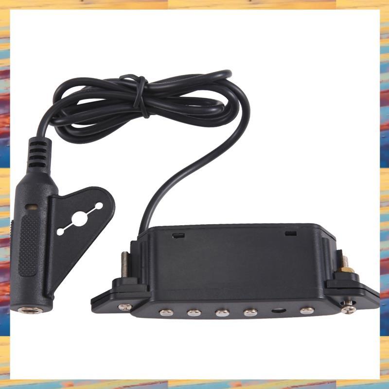 [LM Q N] -85 Black 6 Hole Soundhole Pickup พร้อมสาย Active Power End-Pin Jack สําหรับกีตาร์โปร่ง