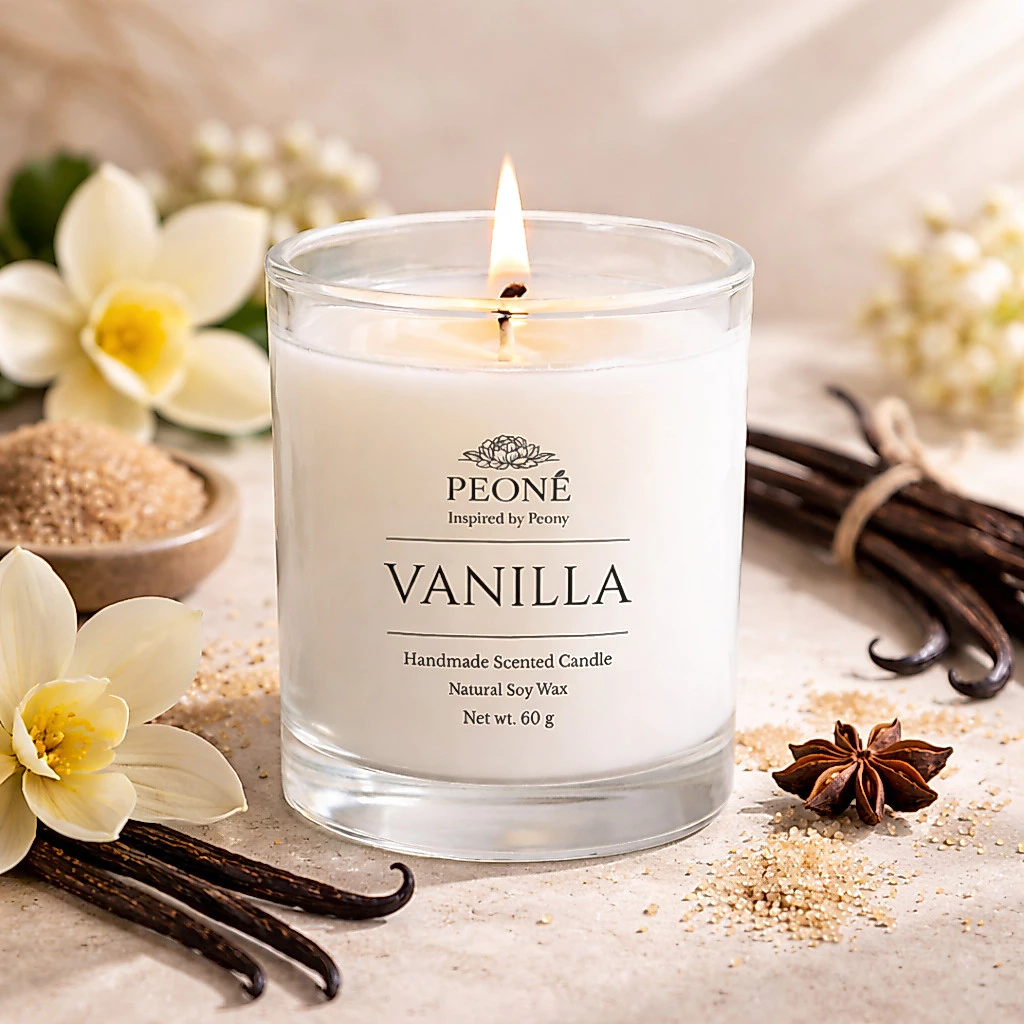 เทียนหอม แฮนด์เมด VANILLA (วานิลาแนวขนม)