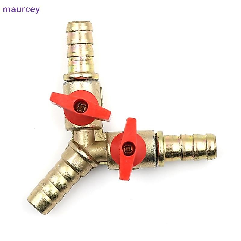 [12h Ship]Maurcey 3 Way Tee ทองเหลือง Y ปิดวาล์ว 3/8 "10 มม.Barb การใช้น้ํามันแก๊ส TH
