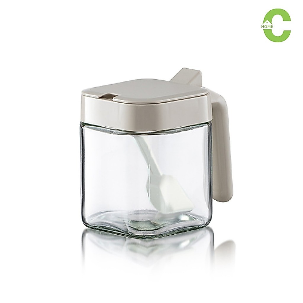 HOMEC กระปุกเครื่องปรุงพร้อมช้อน กระปุกใส่เครื่องปรุง spice container กระปุกพร้อมช้อน ฝาปิดแน่นป้องกันความชื้น 2ขนาด