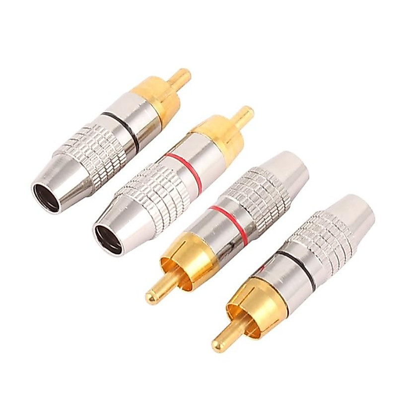 Jack Audio Video Cable Connectors Adapter ปลั๊กแจ็คเชื่อมต่อ แจ็ค RCA มี 2ชิ้น/4ชิ้นให้เลือก วัสดุโลหะเหล็กเกรดดี ปลั๊ก
