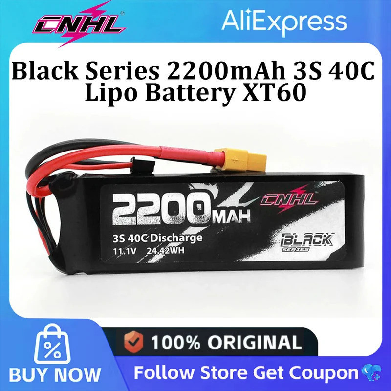 CNHL 2200mAh 3S 40C 11.1V Lipo แบตเตอรี่ XT60 ปลั๊กสําหรับ RC เครื่องบินเฮลิคอปเตอร์ Quadcopter FPV 