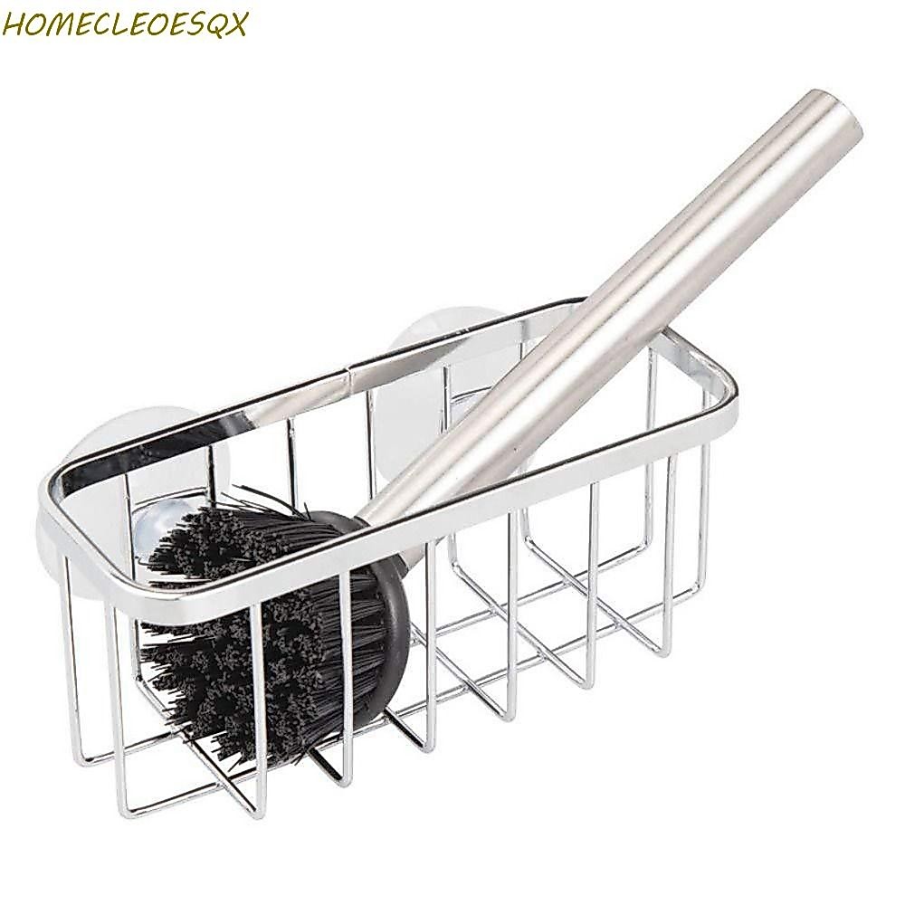 HOMECLEEOESQX Liquid Drainer Rack,เงินสแตนเลสอ่างล้างจานระบายน้ําฟองน้ําผู้ถือ,มัลติฟังก์ชั่กันน้ําพร้อมถ้วยดูดกันสนิมอ่างล้างจานฟองน้ําผู้ถือห้องน้ํา