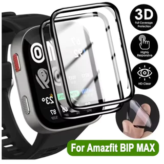 กระจกนิรภัยป้องกันหน้าจอสําหรับ Huami Amazfit Bip Max A2568 Full edge Coverage Anti-Scratch 3D ฟิล์มป้องกัน