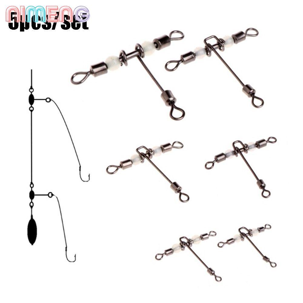 NIMENG 5 ชิ้น/ล็อต T-shape ตกปลาหมุนทนทาน Wivels แบริ่ง Splitter ทองเหลือง Barrel luminous