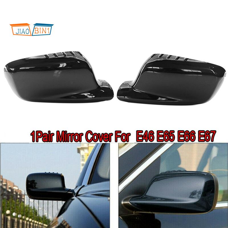1 คู่กระจกมองหลังรถยนต์ครอบคลุม Trim Caps สําหรับ E65 E66 E67 E46 Coupe E46  51167074236 51167074235