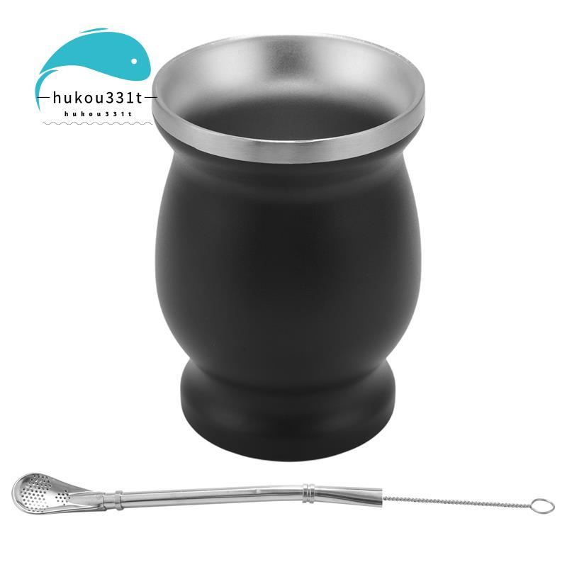 [การประชุม]Yerba Mate Gourd Set Double-Wall Stainless Tea Cup and Bombillas Bombillas Yerba Mate Str