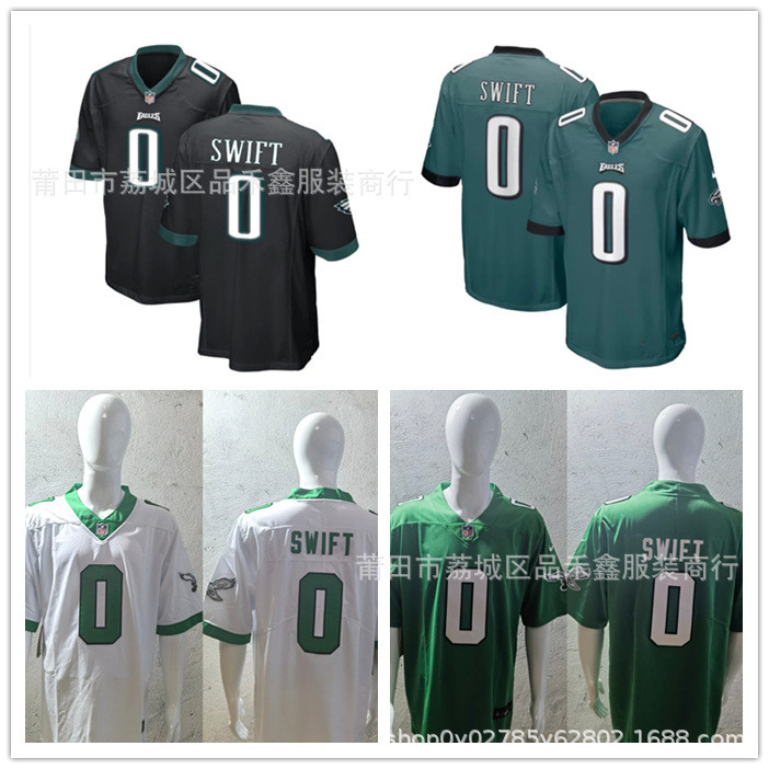 จัดส่งในวันเดียวกัน เสื้อแข่งรักบี้ NFL Philadelphia Eagles No. 0 เสื้อ DAndre Swift