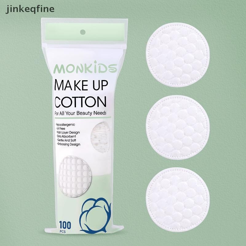 KITH 100 ชิ้นนุ่มและระบายอากาศ Circular Makeup Remover Pads Double-Sided Pearl Textured Cotton Pads, ใช้สําหรับทําความสะอาดผิวหน้าทุกวันร้อน