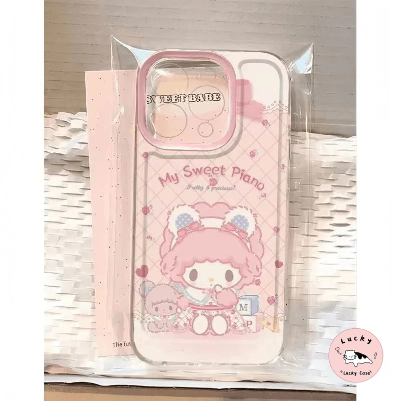 การ์ตูนเมโลดี้โบว์โบว์สีชมพูกราฟฟิติเคสSamsung A06 A50 A50 A05s A23 A14 A15 A55 A05 A25 A54 A34 A03 A24 A31 A51 A52 A04E