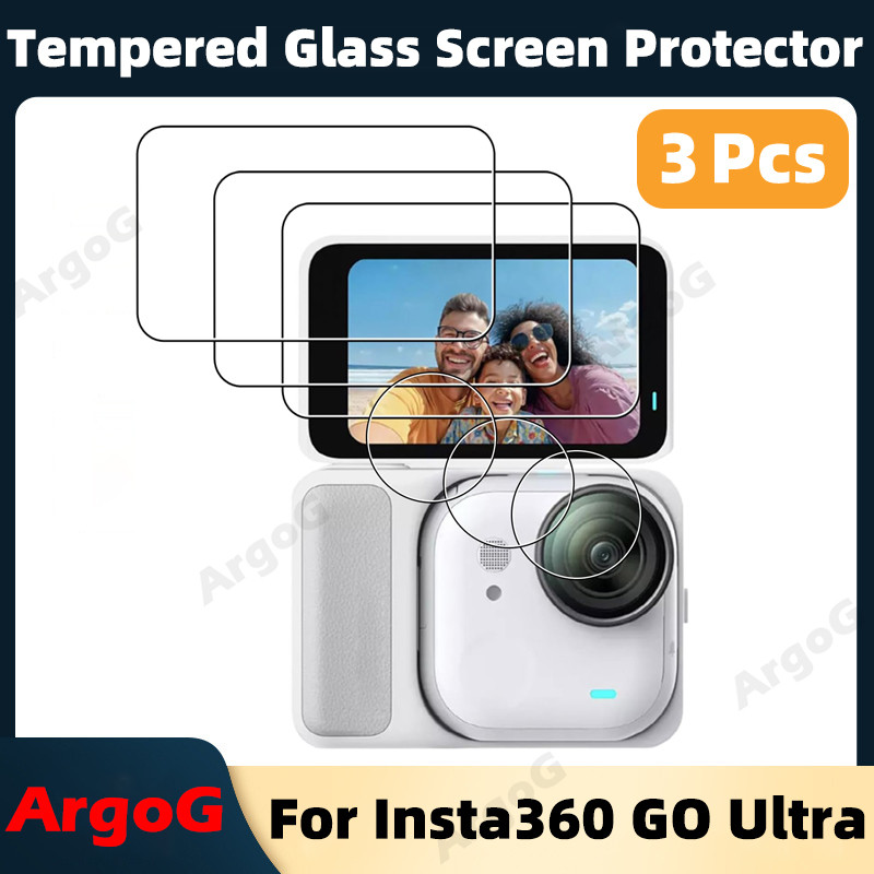 ArgoG ฟิล์มกระจกนิรภัยสำหรับ Insta360 GO Ultra 9H กันรอย ใสคมชัด ติดง่าย อุปกรณ์เสริม GO Ultra
