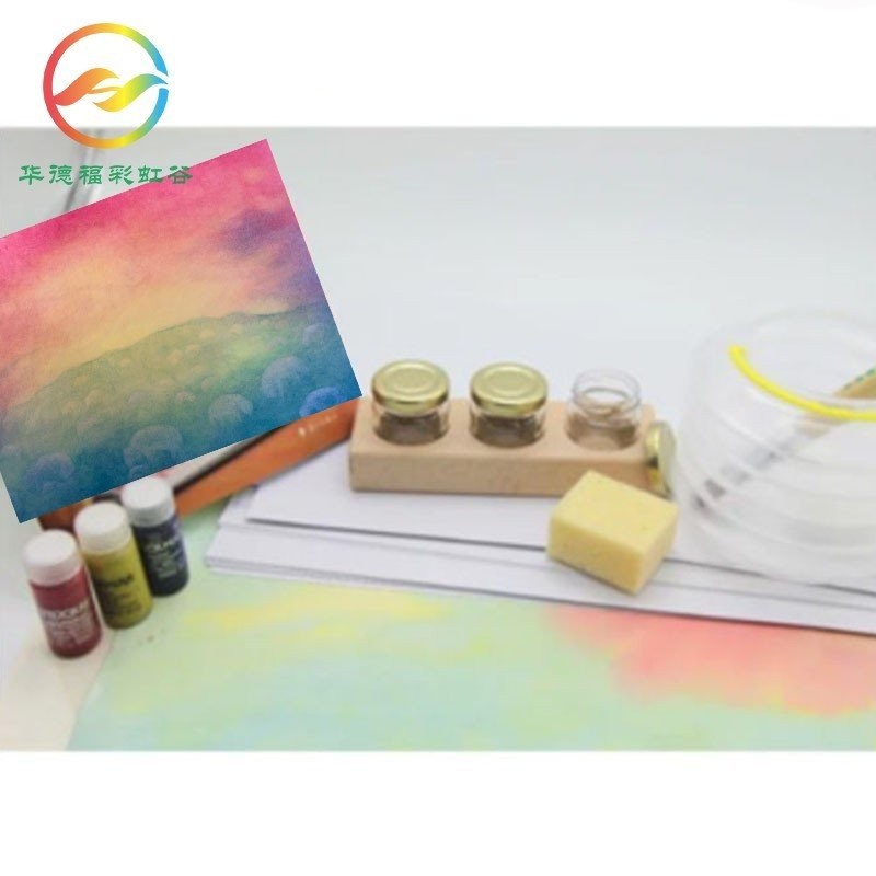 ชุดน้ําเปียก Waldorf อุปกรณ์เปียกเด็กสีน้ําศิลปะสีเครื่องมือจิตรกรรม Waldorf Rainbow Valley TDCC
