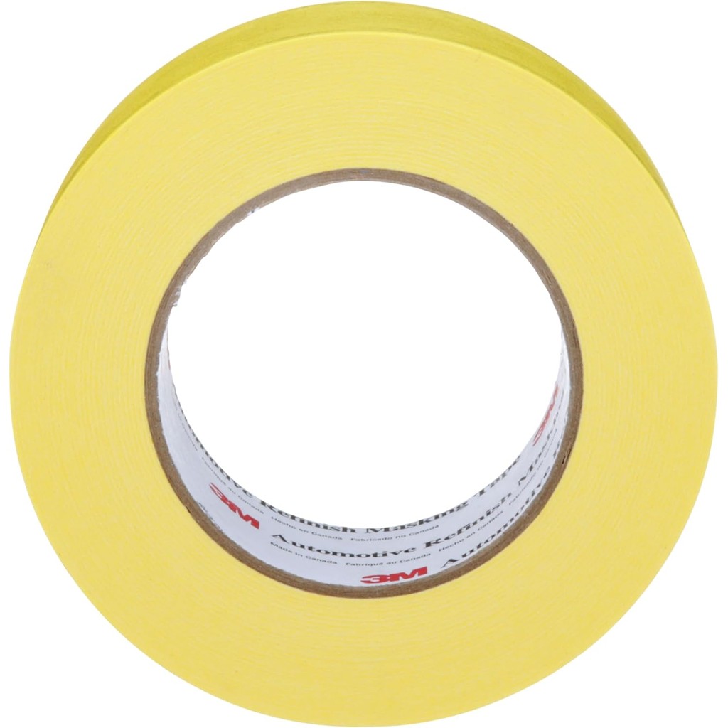 3M Automotive Refinish Masking Tape 388N, 06656, 48 mm x 55 m, สีเหลือง, อัดเครป, กันความชื้น, อเนกป