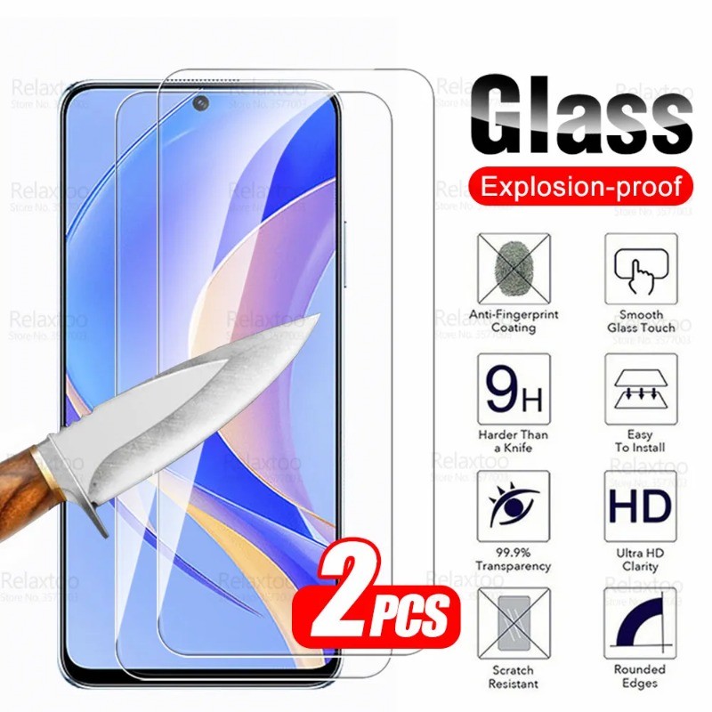 2PCS Ultra HD ฟิล์มกระจกนิรภัยสําหรับ Huawei nova Y91 Y90 Y73 Y72S Y72 Y71 Y70 Plus กันน้ําสีดําขอบฟ