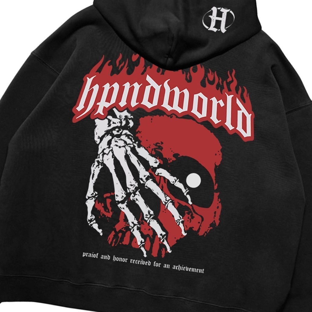 Hpnd - Boxy Fit Hoodie Sweater Basic Hidden Face Fleece Limited Edition M-3XL