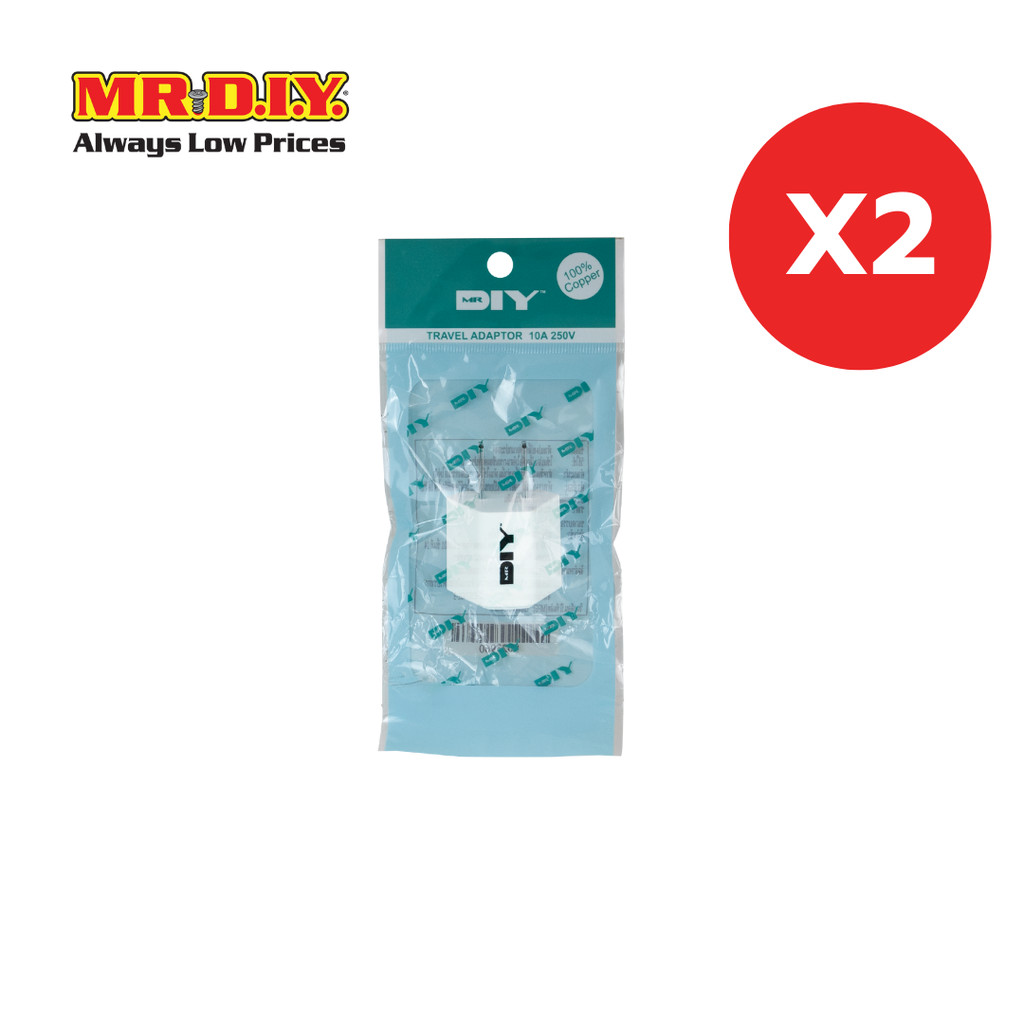 [2 แพ็ก] MR.D.I.Y.หัวแปลงปลั๊กอเนกประสงค์  Travel adaptor 10A 250V2