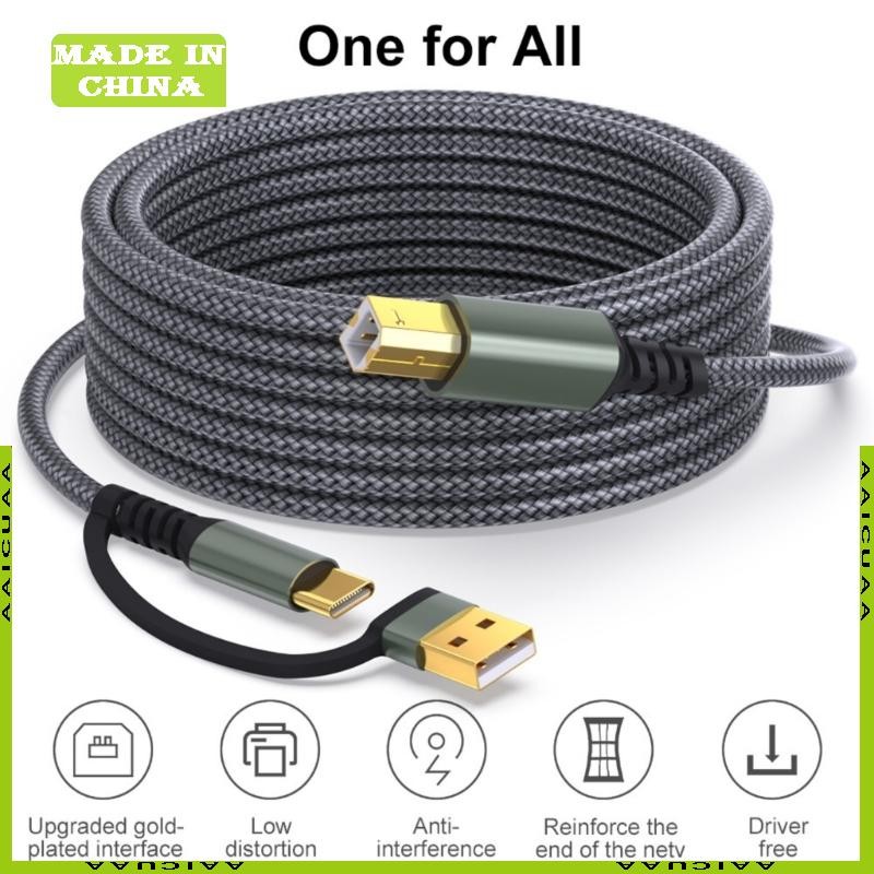 AA 1m 2m 3 0m 5m สายเครื่องพิมพ์ USB Type C ถึง USB B Data Cord สําหรับเชื่อมต่อเครื่องพิมพ์สแกนเนอร