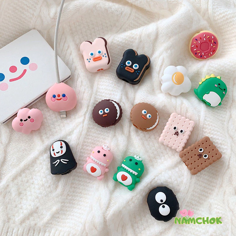 【NK】ฝาครอบป้องกันสายเคเบิลข้อมูลการ์ตูนมอนสเตอร์ตัวน้อยปลอกซิลิโคนตัวจัดระเบียบสายไฟซิลิโคนฝาครอบป้องกันสายข้อมูล thumbnail 6