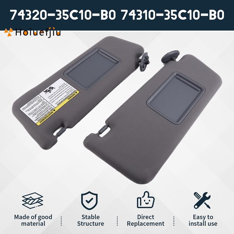 HouefjiuFor 2005-2012 ภายในรถ Sun Visor Sunshade เปลี่ยน 74320-35C10-B0 74310-35C10-B0 สีเทา