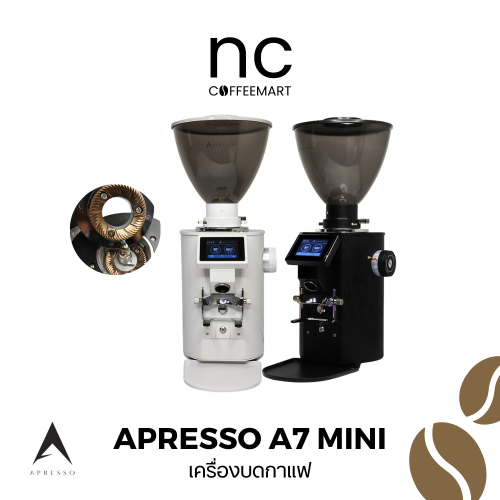 [New] APRESSO A7 mini Coffee Bean Grinder [Speciality] เครื่องบด เฟืองคอปเปอร์ 64 mm โถเมล็ด 700g. [