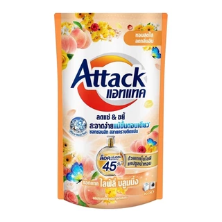 LeeMart น้ำยาซักผ้า แอทแทค ทรีดี Attack 3D 600ML ซักผ้า ซักน้ำ แอดแทค สูตรเข้มข้น สีส้ม ไลฟ์ลี่ บลูม ขนาด 600 มล.