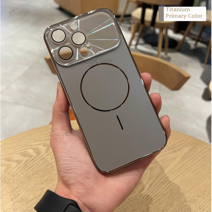 หรูหราแก้วเลนส์หน้าต่างขนาดใหญ่แม่เหล็กกรณีโทรศัพท์สําหรับ ไอโฟน 17 16 15 14 13 มือโปร สูงสุด ป้องกันการลื่นและป้องกันการหล่นฝาครอบห - รูปที่ 7
