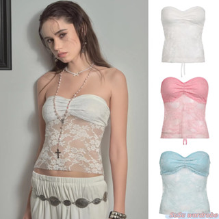 SuSu🎀พร้อมส่ง🎀 เกาะอก เสื้อเกาะอก เสื้อไม่มีสายสไตล์สาวเกาหล…