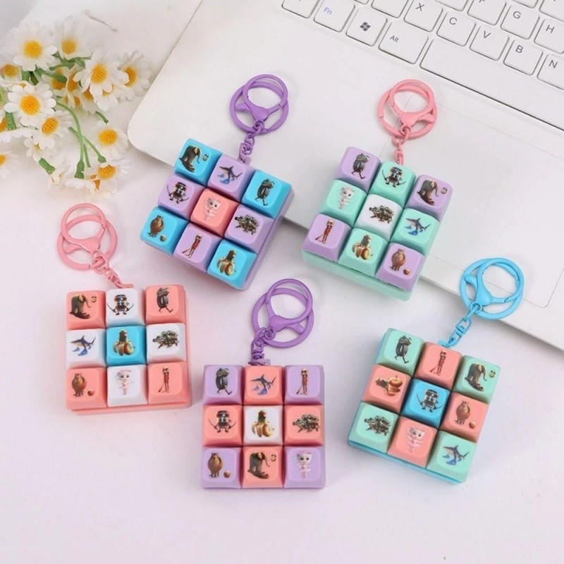 ของขวัญ คีย์บอร์ดของเล่น,ความเครียดบรรเทา DIY ปุ่ม Keycap คีย์บอร์ดเกมพวงกุญแจ กระเป๋าจี้ชายหญิง ลดความดัน ปุ่มลดความดัน