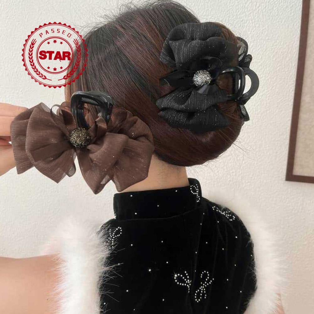 2025 ใหม่ Sharkhead CLAMP ครึ่งหัวผม CLAMP ผมสีแดง Bow Disc ผมสีน้ําตาล Curl สีดําคลิปกลับ J8s5